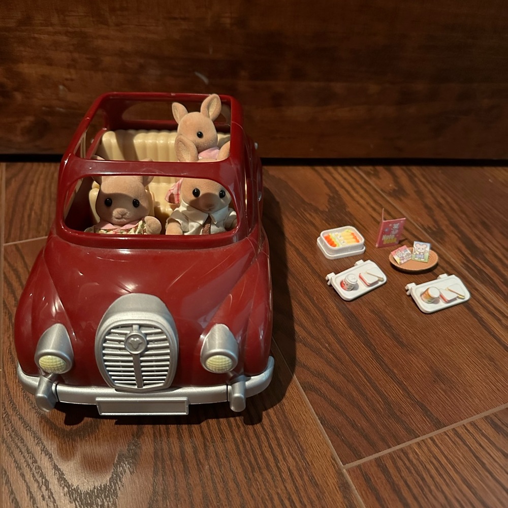 Calico Critters Cherry Cruiser with picnic accessories